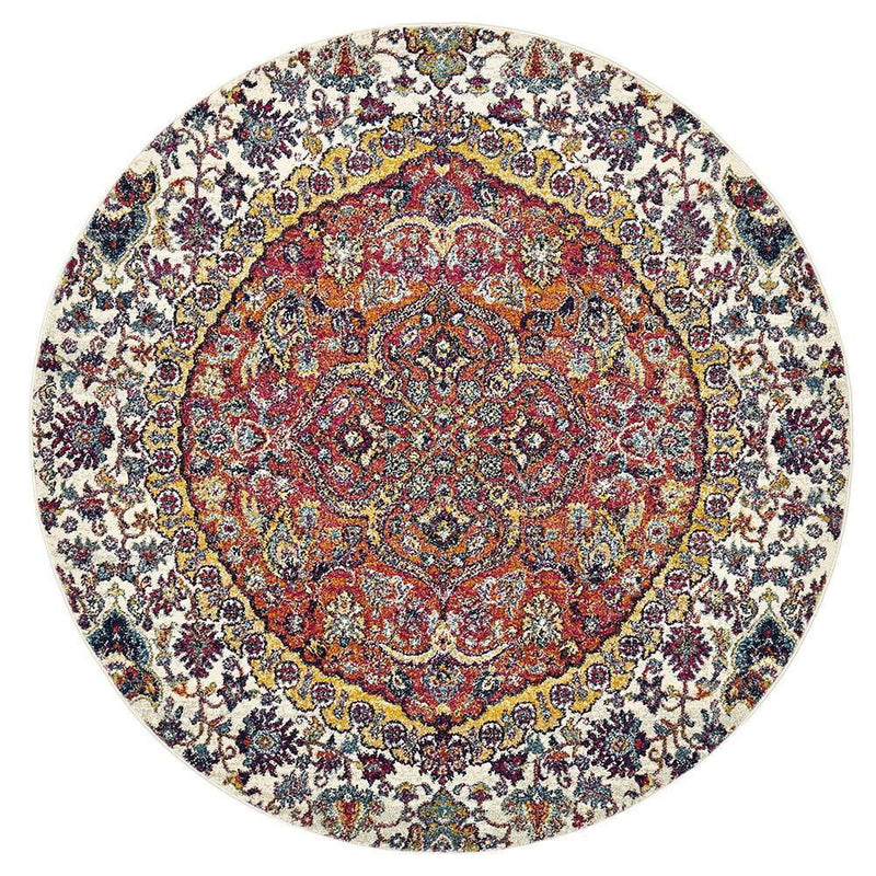 Botanical Prado Rust Round Rug