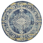 Aquarium Prado Navy Round Rug
