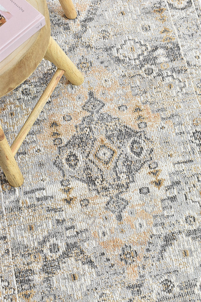 Marrakech Urban Grey Mustard Runner Rug