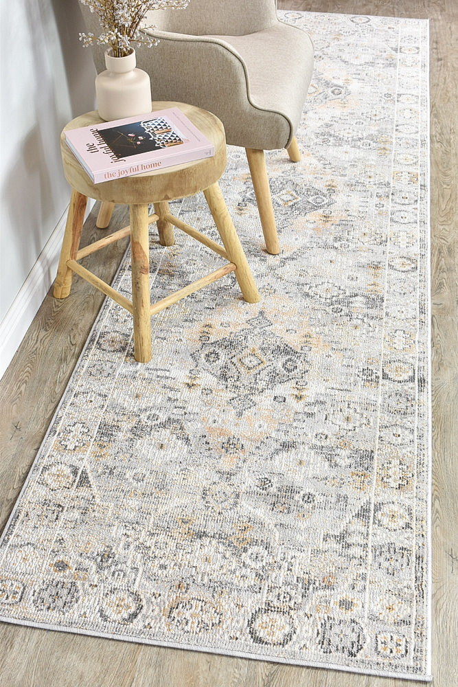 Marrakech Urban Grey Mustard Runner Rug