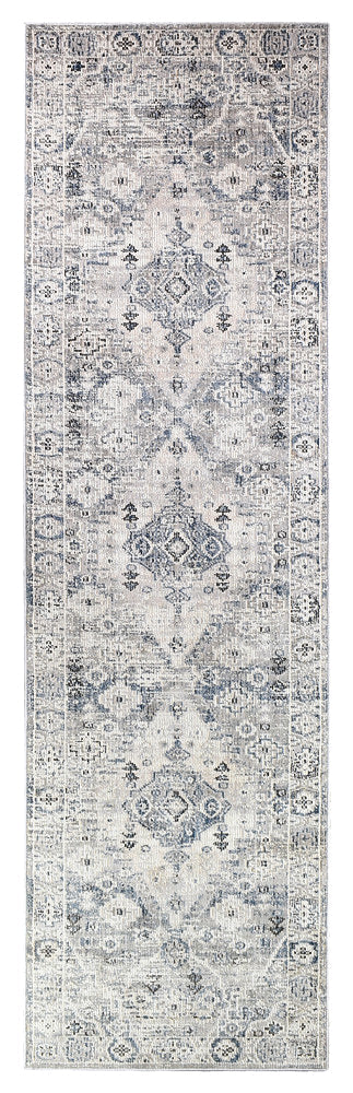 Marrakech Urban Blue Light Grey Runner Rug