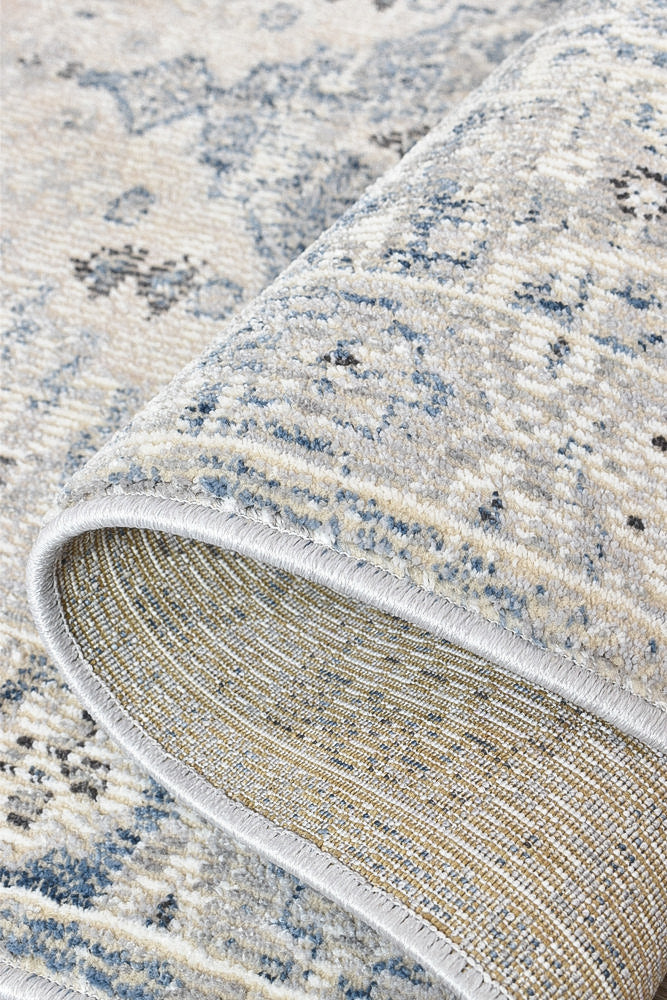Marrakech Urban Blue Light Grey Runner Rug