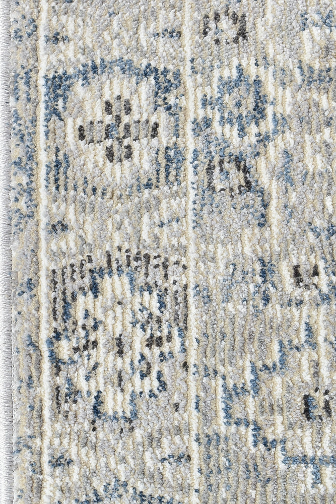 Marrakech Urban Blue Light Grey Runner Rug