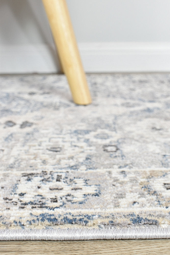 Marrakech Urban Blue Light Grey Runner Rug