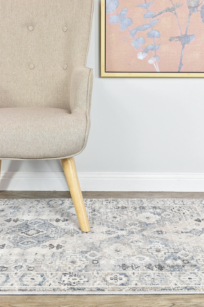 Marrakech Urban Blue Light Grey Runner Rug