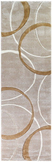 Pompon Circle Beige Runner Rug