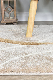 Pompon Circle Beige Runner Rug