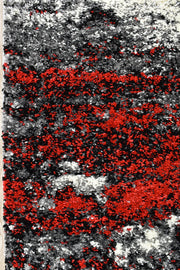 Pompon Tress White Red Runner Rug