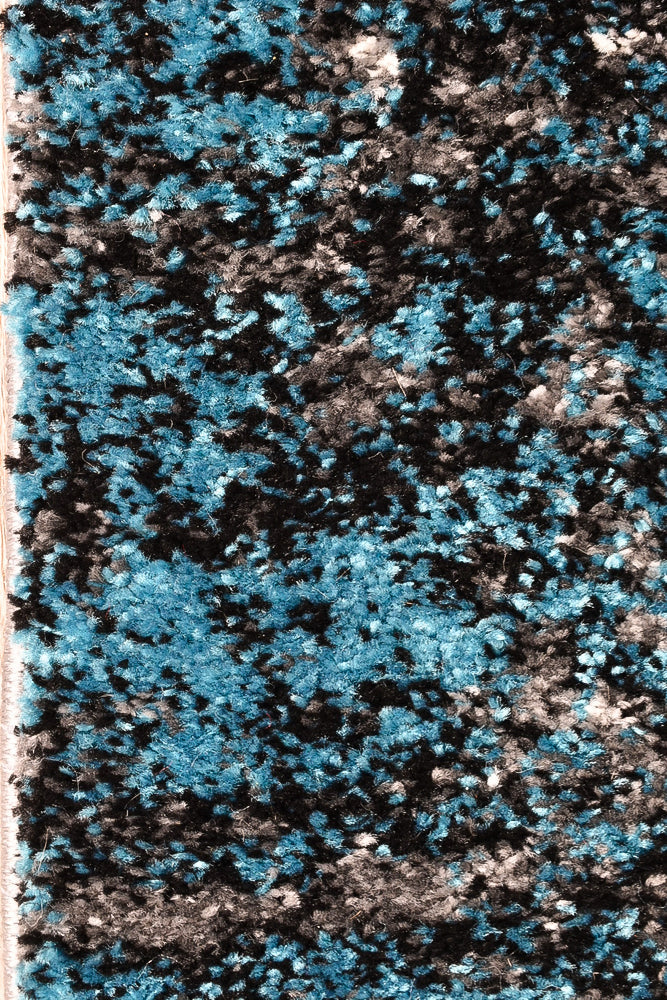 Pompon Tress White Turquoise Runner Rug