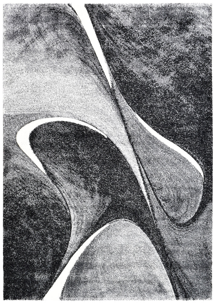 Pompon Brim Grey White Rug