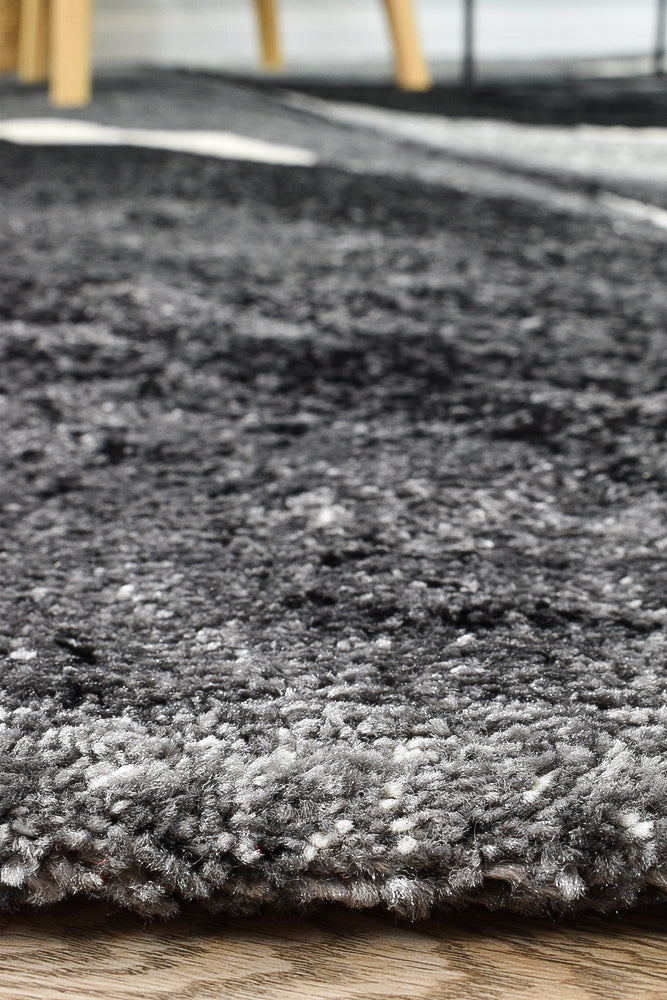 Pompon Brim Grey White Rug