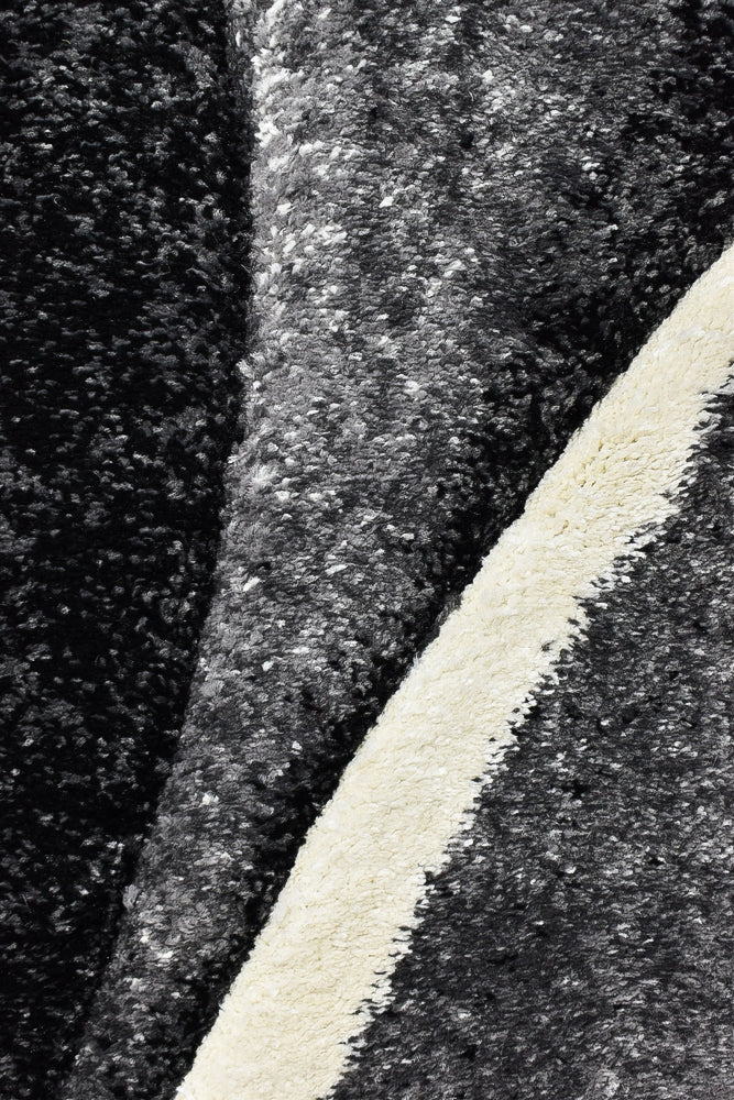 Pompon Brim Grey White Rug