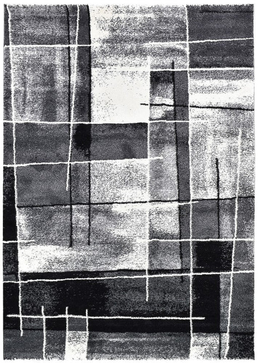 Pompon Verge Grey Black Rug