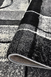 Pompon Verge Grey Black Rug