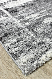 Pompon Crest Grey Runner Rug