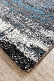 Pompon Crest Grey Turquoise Rug