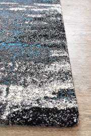Pompon Crest Grey Turquoise Rug