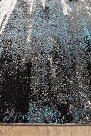 Pompon Crest Grey Turquoise Rug