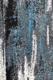 Pompon Crest Grey Turquoise Rug