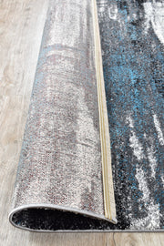 Pompon Crest Grey Turquoise Rug