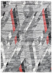 Pompon Peak Grey Red Rug