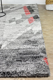 Pompon Peak Grey Red Rug