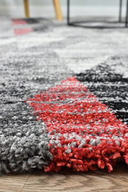 Pompon Peak Grey Red Rug