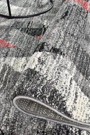 Pompon Peak Grey Red Rug