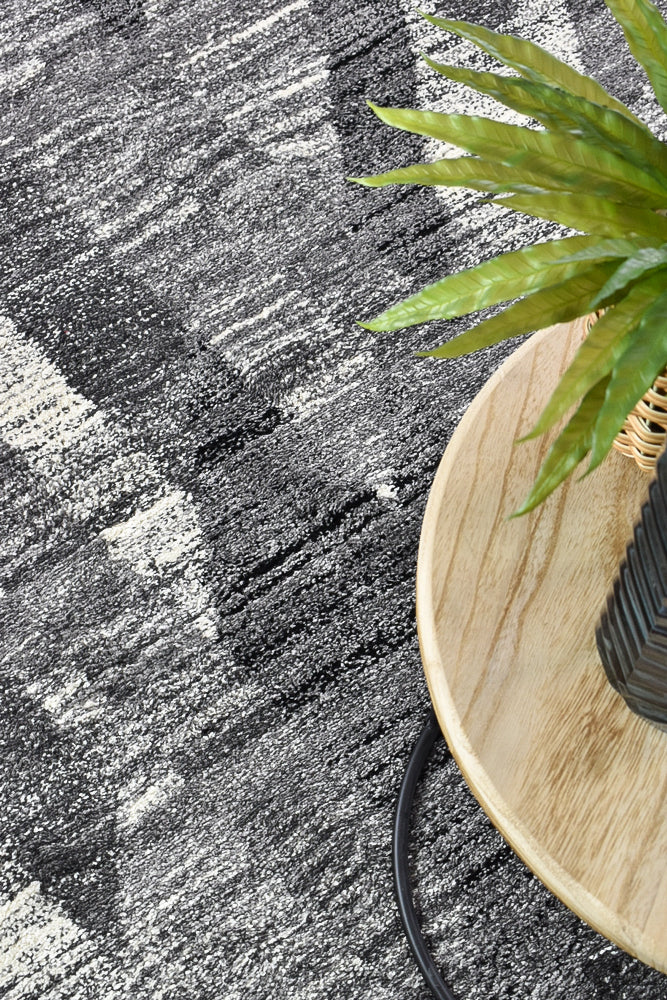 Pompon Peak Grey Red Rug