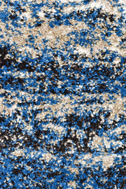 Pompon Tress White Blue Rug