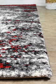 Pompon Tress White Red Rug