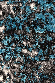 Pompon Tress White Turquoise Rug