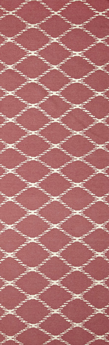 Flat Weave Stitch Design Pink Rug