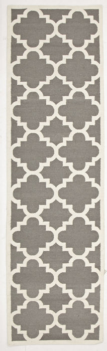 Flat Weave Large Moroccan Design Grey Rug