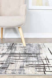 Medieval Primitive Grey Beige Rug