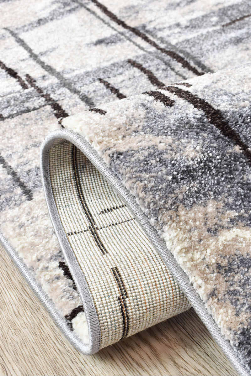 Medieval Primitive Grey Beige Rug