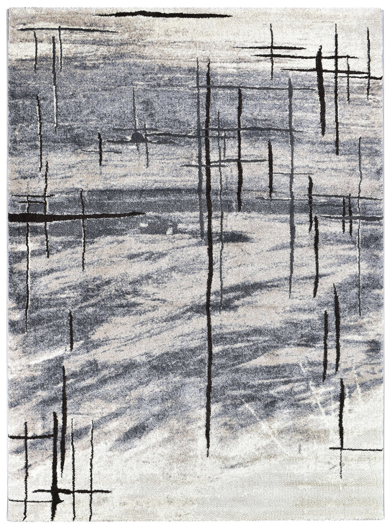 Medieval Primitive Grey Beige Rug