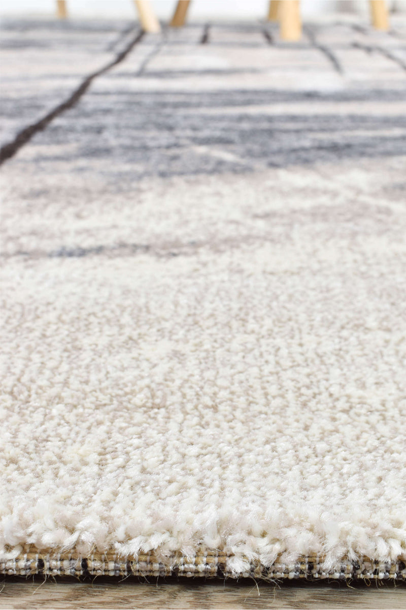 Medieval Primitive Grey Beige Rug