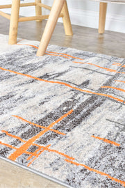 Medieval Primitive Grey Orange Rug