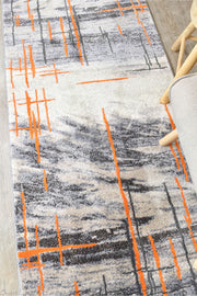 Medieval Primitive Grey Orange Rug