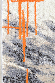 Medieval Primitive Grey Orange Rug