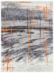 Medieval Primitive Grey Orange Rug