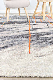 Medieval Primitive Grey Orange Rug