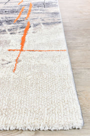 Medieval Primitive Grey Orange Rug