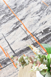 Medieval Primitive Grey Orange Rug