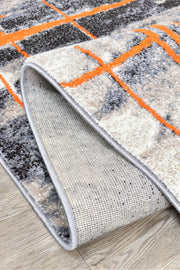 Medieval Primitive Grey Orange Rug