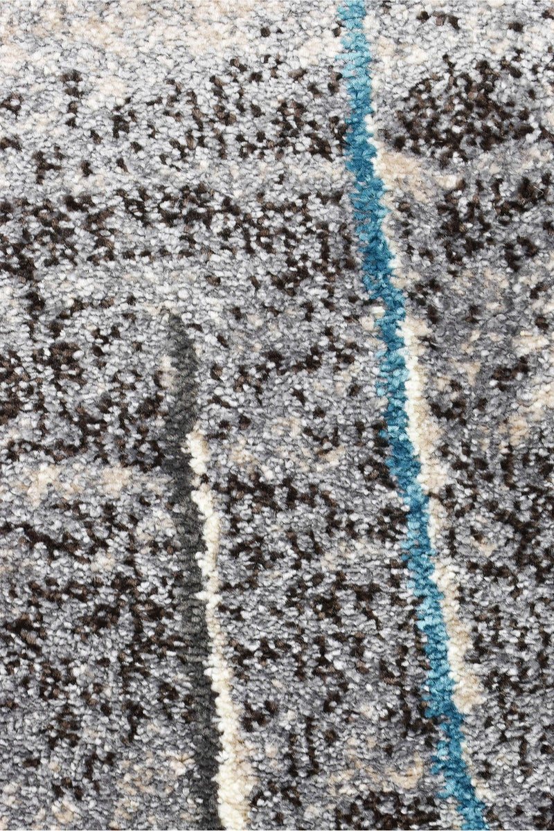 Medieval Primitive Grey Turquoise Rug