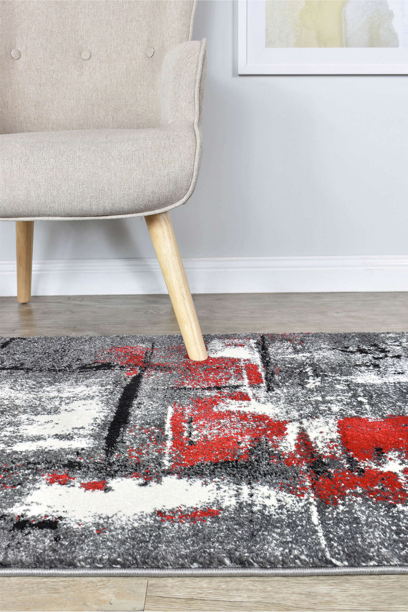 Medieval Gothic Grey Red Rug