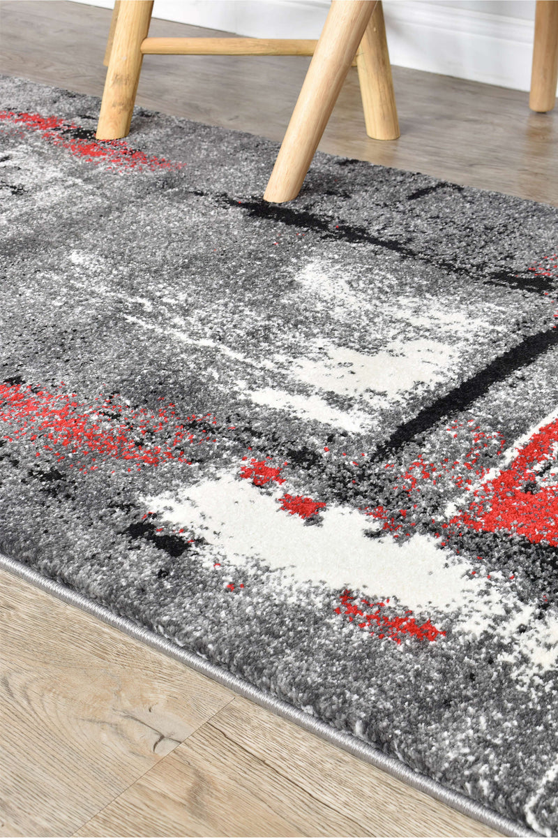 Medieval Gothic Grey Red Rug
