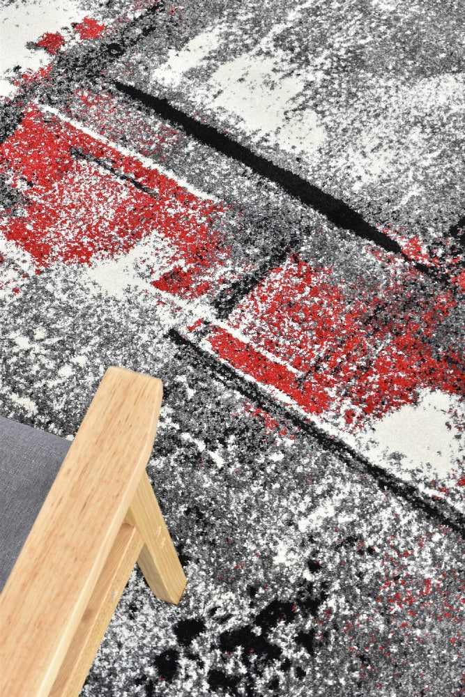 Medieval Gothic Grey Red Rug